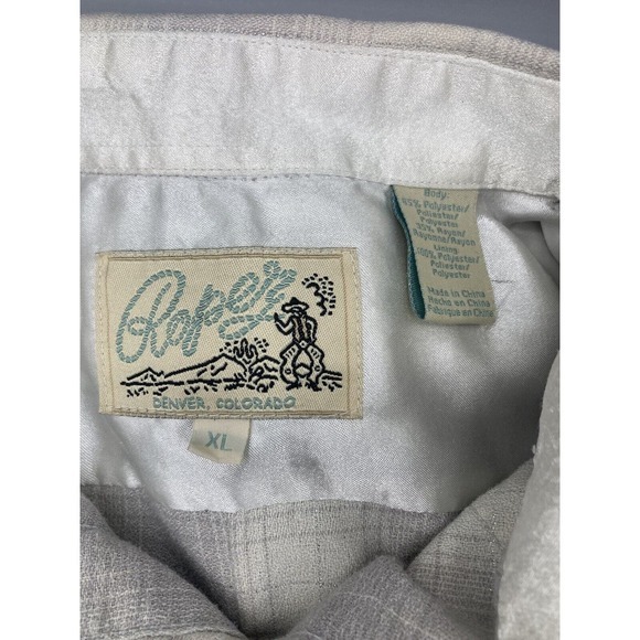 Vintage ROPER Pearl Snap Western L/S Shirt Silver Threads / Satin Accents Sz XL - Picture 2 of 8